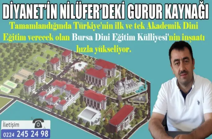 Bursa'da Dini Eğitim Külliyesi İnşaatı Hızla Yükseliyor