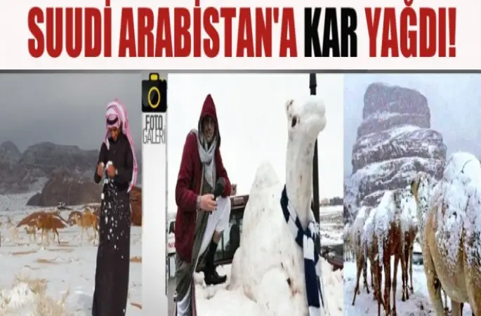 Arabistan'a kar yağdı