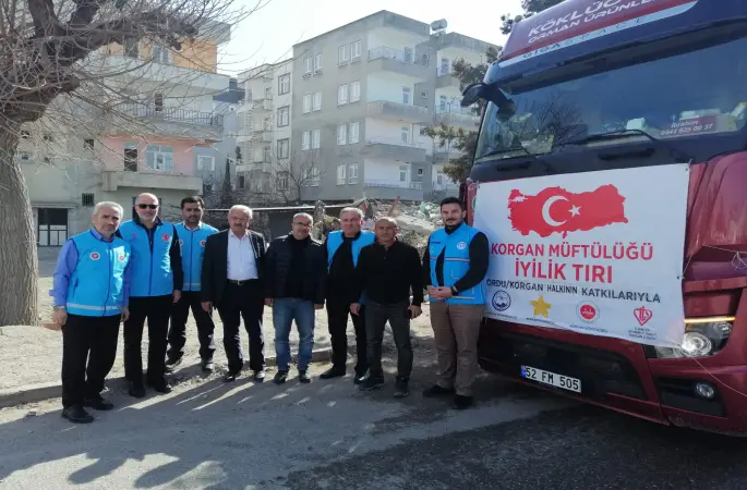 KORGAN MÜFTÜLÜĞÜ İYİLİK TIRI ADIYAMANA ULAŞTI.